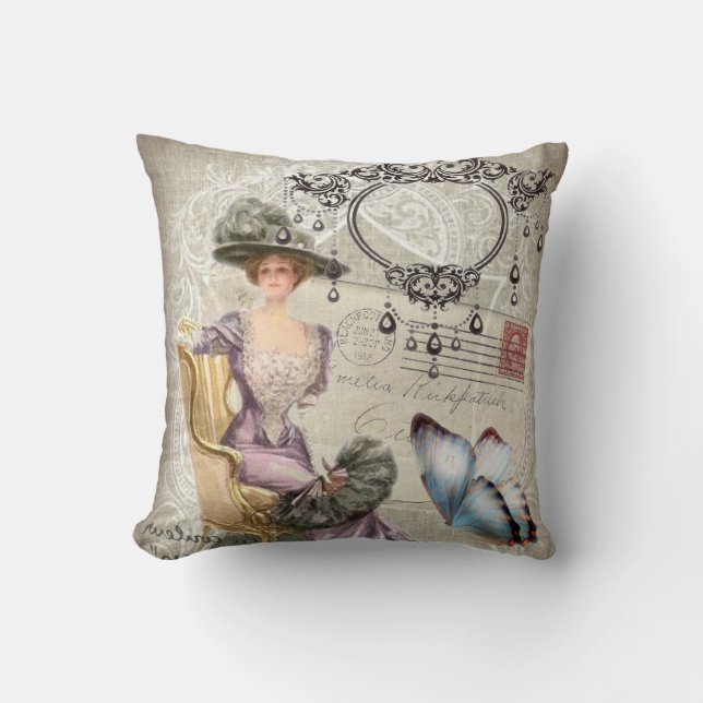 Coussin victorian minable de cru de lustre d'élégance (Recto)
