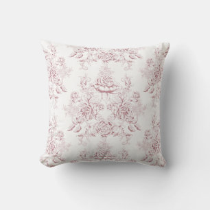 Coussin Victorien, jaune doux, rose doux, floral, motif, v