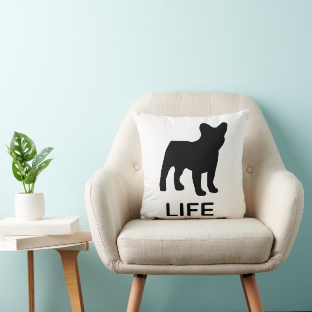Coussin vie de bulldog français (Chaise)