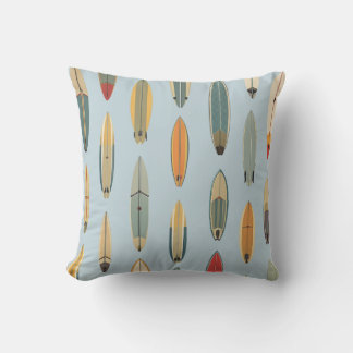 Coussin Vie de Surf | Graphique de Planche de Surf Rétro B