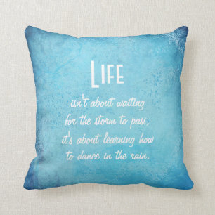 Coussin Vie et danse dans la pluie Citation Jeter l'oreill
