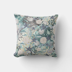 Coussin Vie marine de l'océan étoile de mer corail clair s