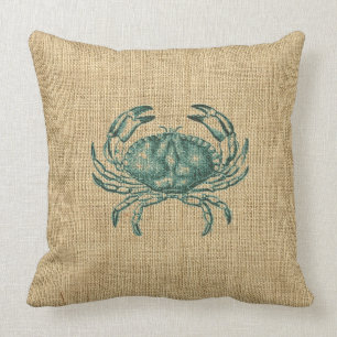 Coussin Vie marine d'illustration de crabe enragé de