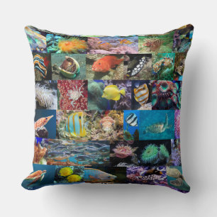 Coussin Vie marine tendance de récif corallien : poissons