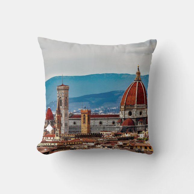 Coussin Vieille ville de Florence, horizon de l'Italie (Recto)