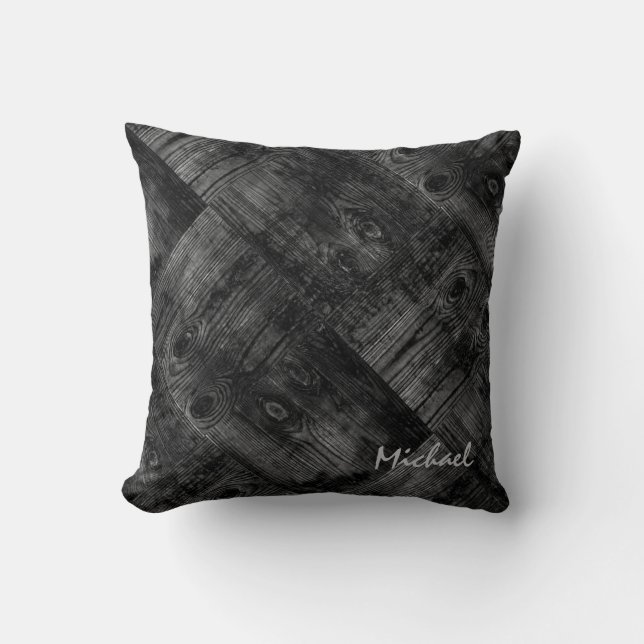 Coussin Vieilles planches, bois ancien, bois vieilli (Recto)