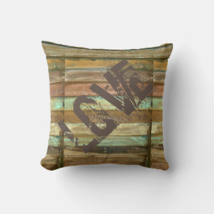 Coussin Vieilles teintes fanées d'oreiller en bois