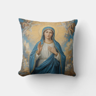 Coussin Vierge Marie céleste