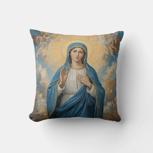 Coussin Vierge Marie céleste (Recto)