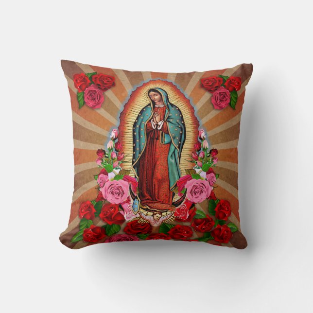 Coussin Vierge Marie Notre-Dame de Guadalupe Jetez l'oreil (Recto)