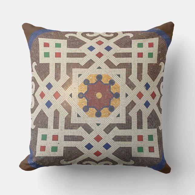 Coussin Vieux carrelage en mosaïque à Milan - Art italien (Recto)