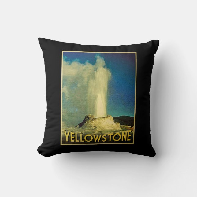 Coussin Vieux fidèles de Yellowstone (Recto)