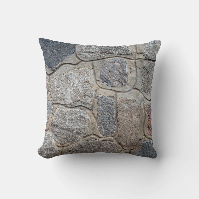 Coussin Vieux maçonnerie de pierre texturéabstrait, archit (Recto)