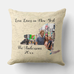 Coussin Vieux Plan L'Amour Vit Dans L'État De New York En 