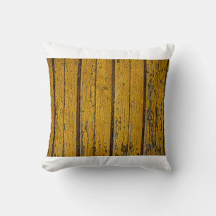 Coussin Vieux portail ou clôture jaune avec peinture diffé