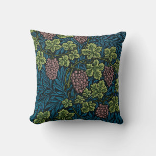 Coussin Vignes avec grappes de raisins roses