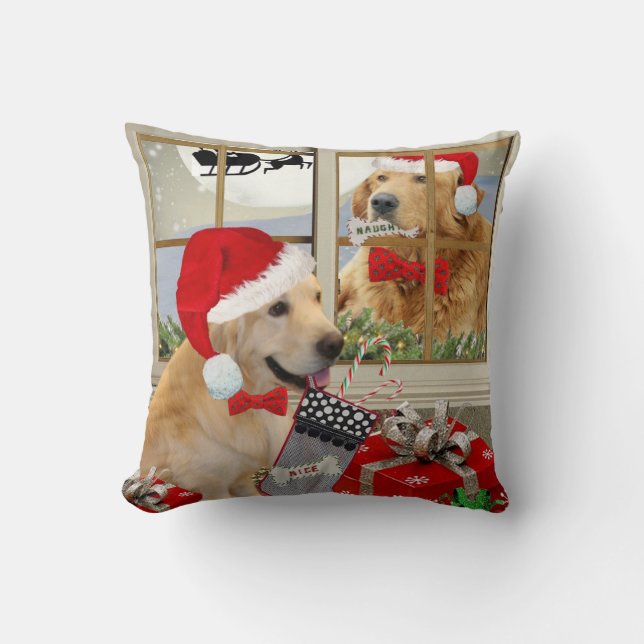 Coussin "vilain ou intéressant" de golden (Recto)