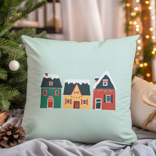 Coussin Village de vacances, chalets de Noël cosy