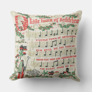 Coussin Ville de bethlehem chanson Vintage Christmas