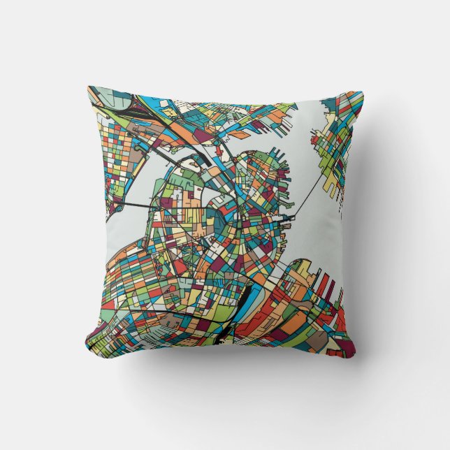 Coussin Ville Etats-Unis de Boston (Recto)