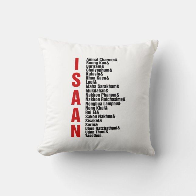 Coussin Villes d'Isaan, Thaïlande (Recto)