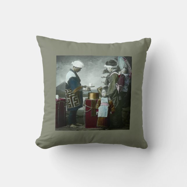 Coussin Vin de liqueur servant Amazake le vieux Japon (Recto)