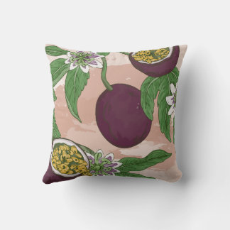 Coussin Vin floral Passion Fruit Tropical Rose clair