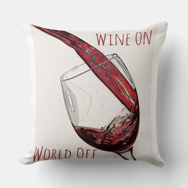Coussin Vin sur le monde outre du jet du coton 20x20 (Recto)