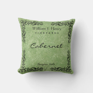 Coussin Vin Vert Et Noir Personnalisé Scroll