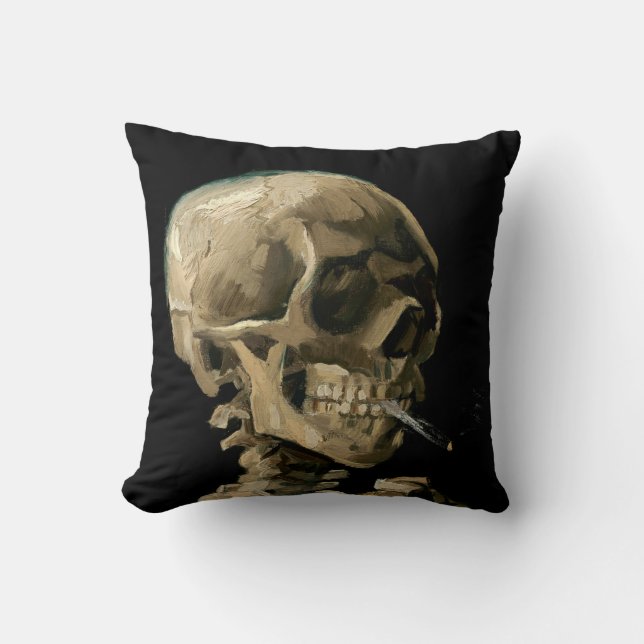 Coussin Vincent van Gogh - Crâne avec cigarette brûlante (Recto)