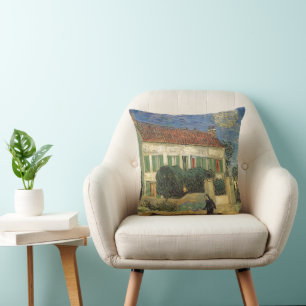 Coussin Vincent van Gogh - La maison blanche la nuit