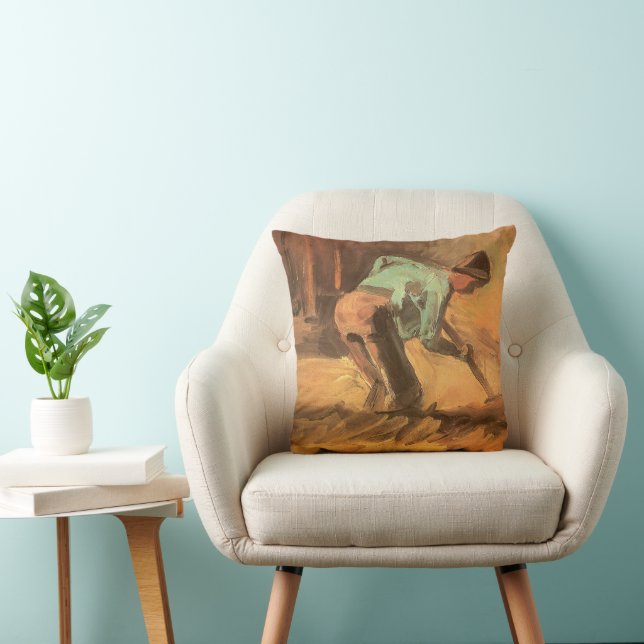 Coussin Vincent van Gogh - Man Stooping w Stick ou Spade (Chaise)