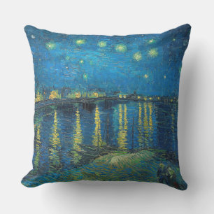 Coussin Vincent Van Gogh Nuit étoilée sur le Rhône