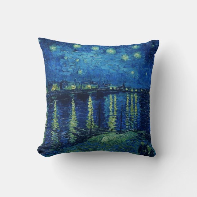 Coussin Vincent Van Gogh - Nuit étoilée sur le Rhône (Recto)