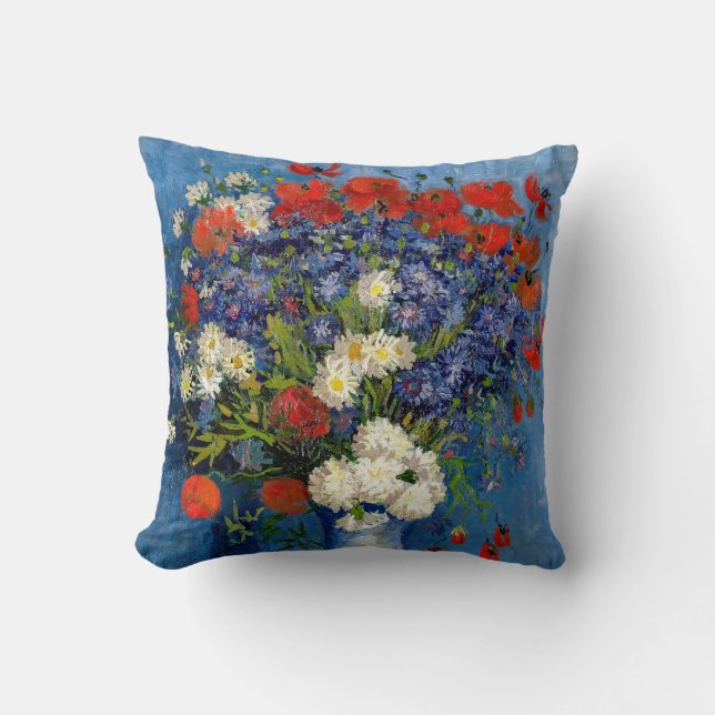 Coussin Vincent van Gogh - Vase avec Cornflowers & Poppies (Recto)