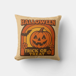 Coussin Vintage 1970 Trick or Treat Halloween