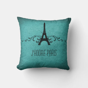 Coussin vintage, Aqua