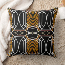 Coussin Vintage Art déco noir et blanc