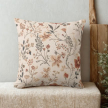 Vintage automne motif floral sur crème Rustique au
