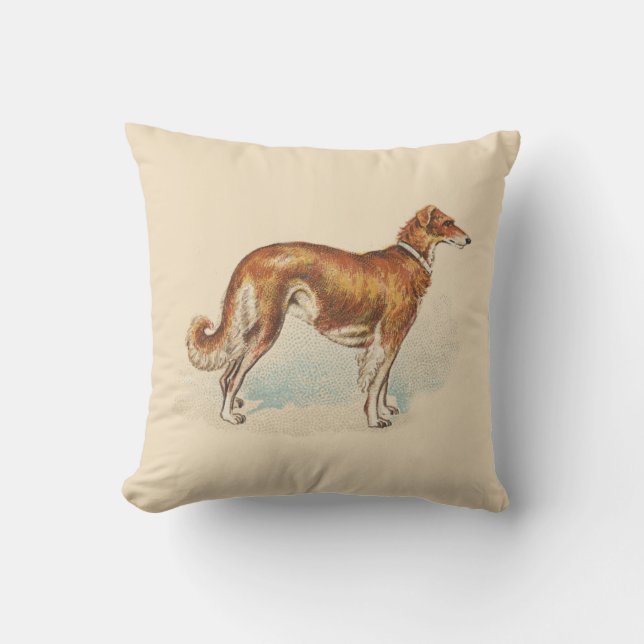 Coussin Vintage Borzoi Elegant (Recto)