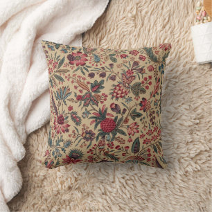 Coussin Vintage Broderie Antique Florale Ameublement