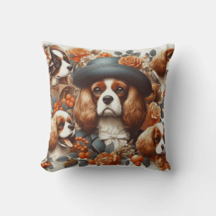 Coussin Vintage Cavalier King Charles Peinture espagnole