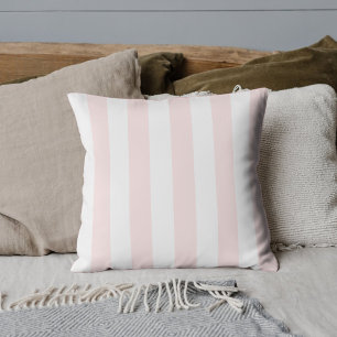 Coussin Vintage Classique rayures pêche clair et blanc