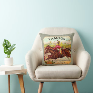 Coussin Vintage course de cheval Frissons de la course
