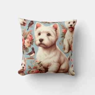 Coussin Vintage Cute West Highland White Terrier