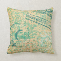 Coussin vintage de cachets de la poste