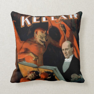 Coussin vintage de diable de Kellar de magicien