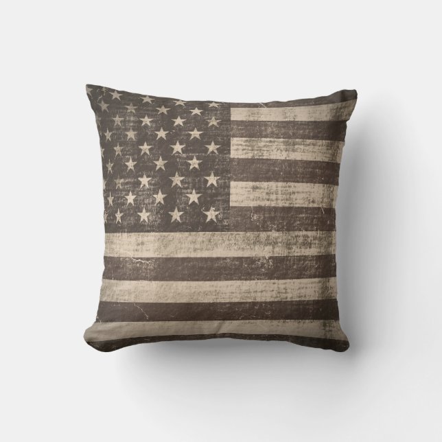 Coussin vintage de drapeau américain (Recto)