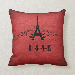 Coussin vintage de Flourish de Français, rouge