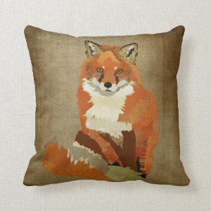 Coussin vintage de Fox rouge